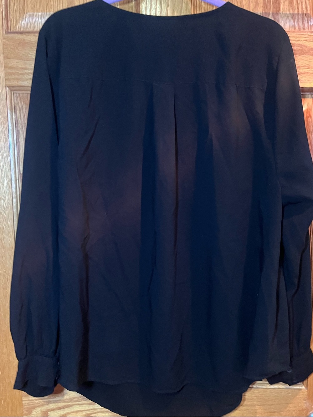 TORRID 2(2X) Black pullover Harper with button wrist blouse - Picture 2 of 6